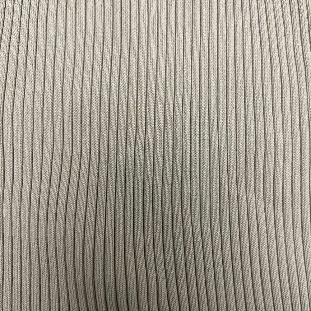 ZARA Beige Ribbed Collared Long-Sleeve Modest Shirt Top Sweater Silver Snaps M - Picture 11 of 12